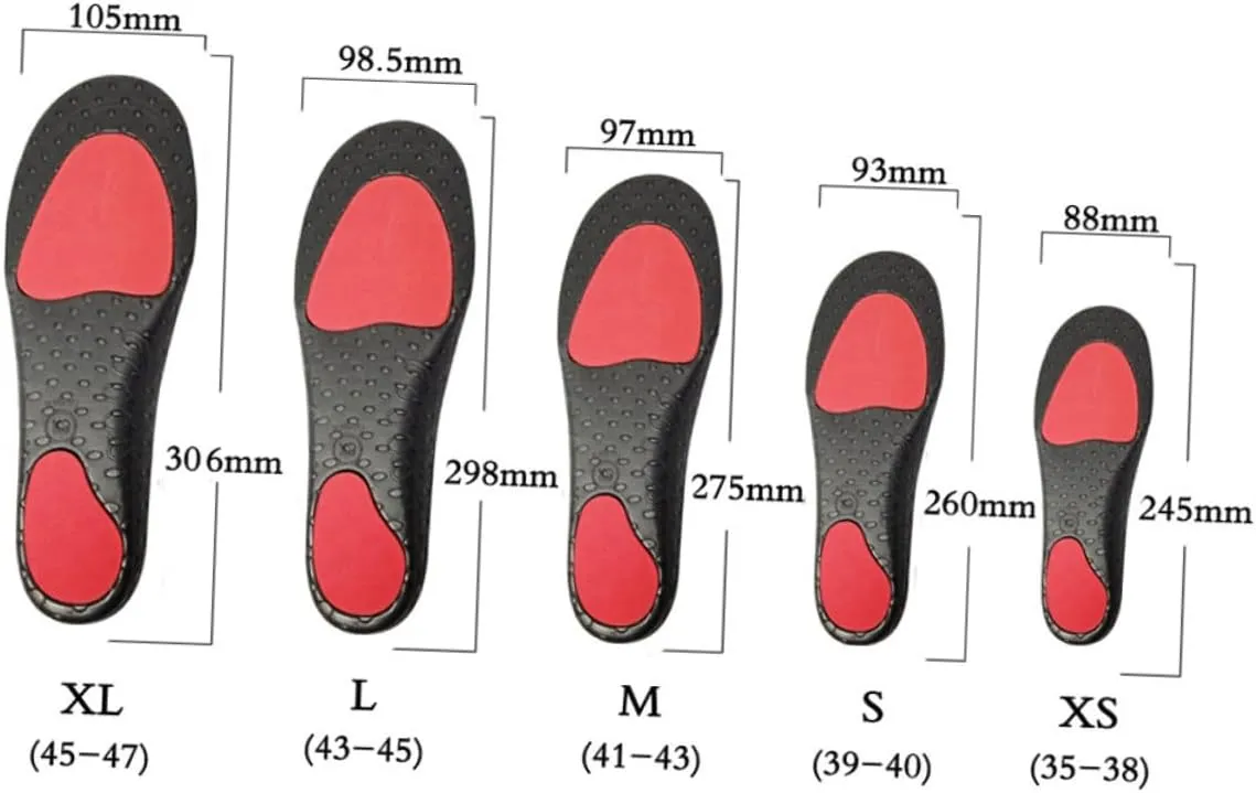 1 Pair Shoes Pad for Flatfoot Shoe Inserts Over-Pronation Insole Flat Foot Insoles Shoe Pads Arch Pad Orthopedic Insole Arch Support Insole Red Fasciitis Sports Shoes Men and Women/2744