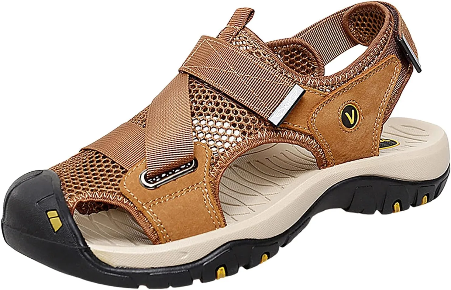 2025 New Andals Men's Breathable Sports Outdoor Beach Shoes Slip Hollow Cowhide Men's Shoes Man Sandal