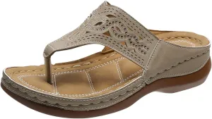 2025 Soft Bottom Orthopedic Flip Flops Comfort Orthotic Casual Women Sandals with Arch Support Womens Flip Flops (Brown, 4)