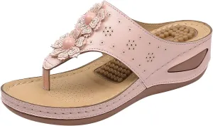 Adjustable Orthopedic Flip Flops for Women Arch Support Sandals Yoga Mat Cushion Comfortable Plantar Fasciitis Relief Summer Walking Shoes