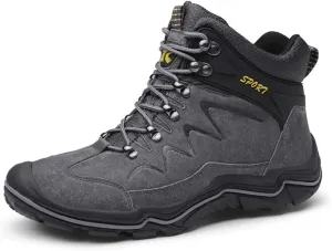 ailishabroy High Top Sneakers For Men Winter Warm Climbing Hiking Shoe Lace Up Ankle Boots