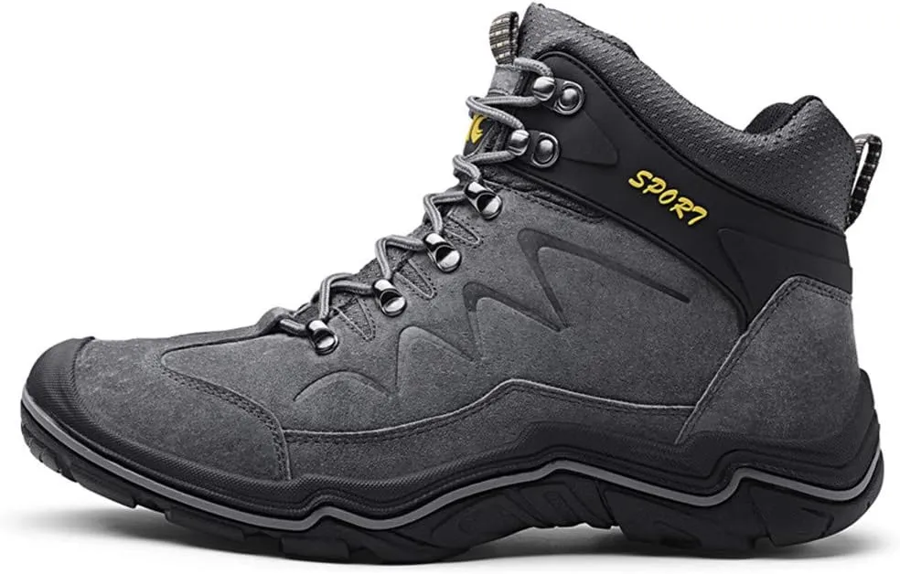 ailishabroy High Top Sneakers For Men Winter Warm Climbing Hiking Shoe Lace Up Ankle Boots