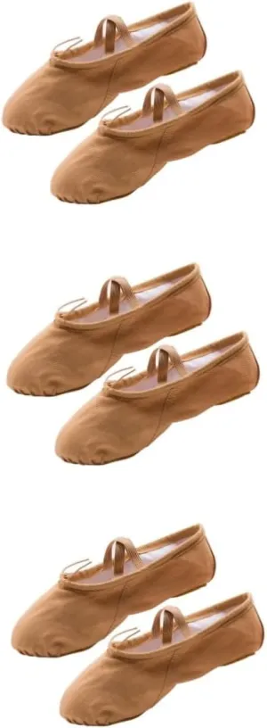Amosfun Ballet Shoes 3 Pairs Aldult Girl Child Belly Dancing Shoes