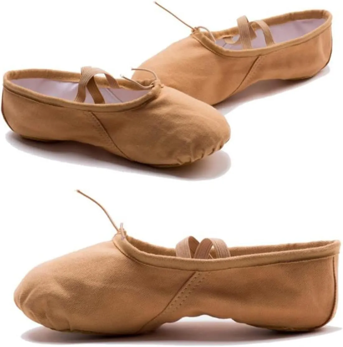 Amosfun Ballet Shoes 3 Pairs Aldult Girl Child Belly Dancing Shoes