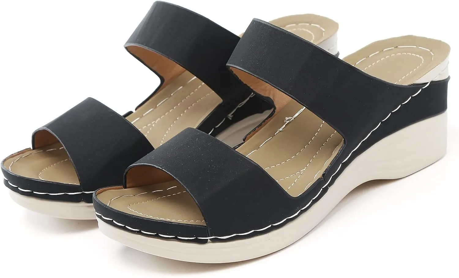 Arch Support Orthopedic Sandals for Women Comfortable Walking Shoes Lightweight Adjustable Straps Summer Beach Casual Outdoor Recovery Slides