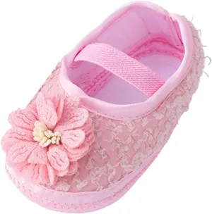Baby Shoes Fashion Soft Sole Toddler Shoes Pearl Dress Flower Princess Shoes Toddler Shoes Black Ballet Shoes for Girls (Pink, 3.5 Infant)