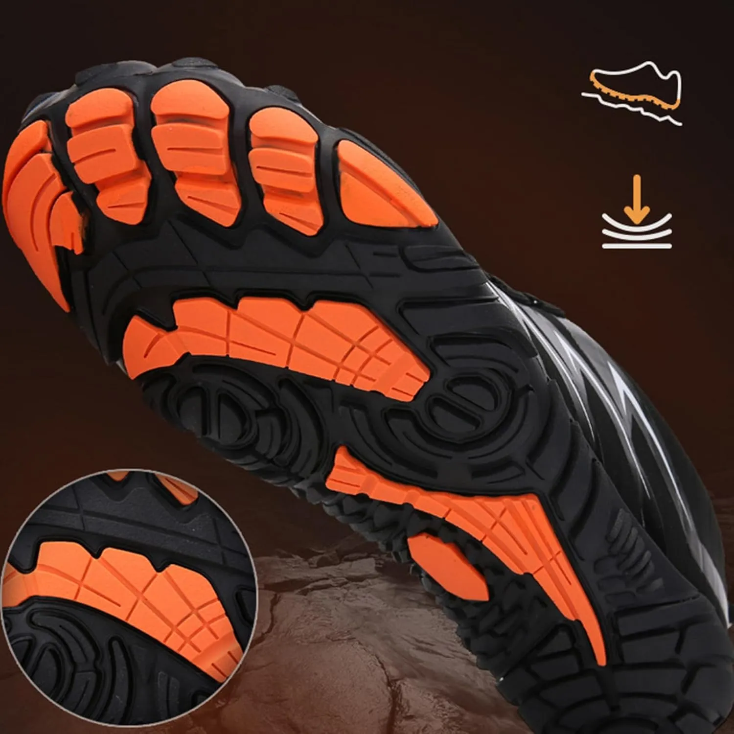 Black Men's Outdoor Hiking Shoes, Breathable Sports Shoes for Hiking, Country, and Climbing Activities.(Size:43)