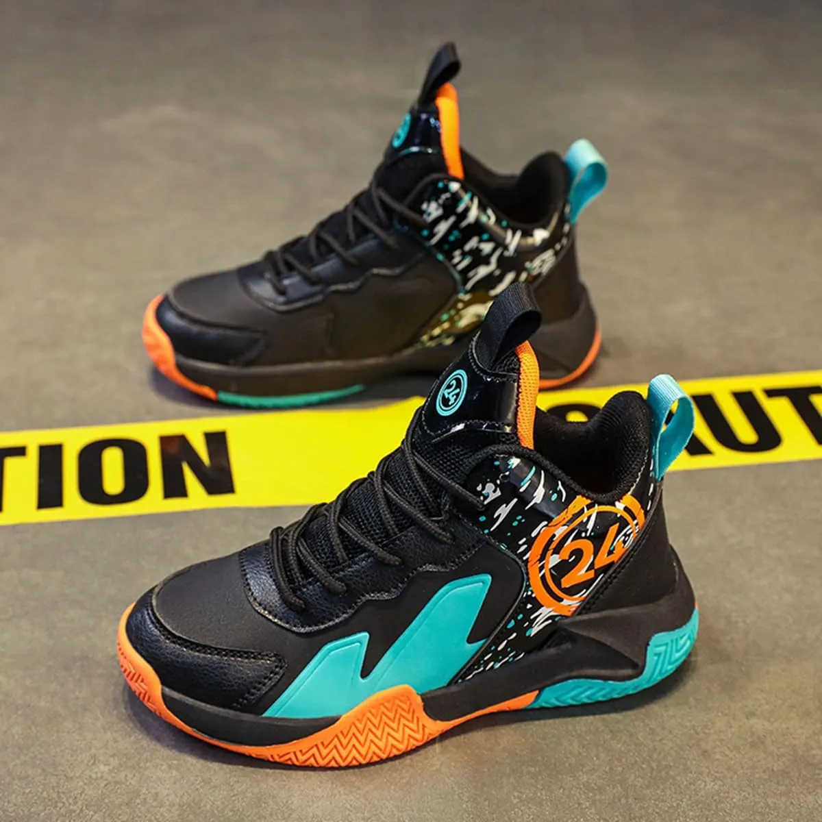 Boys and Kids Basketball Shoes Lightweight Fashion Sneakers Non Slip Sports Basketball Shoes