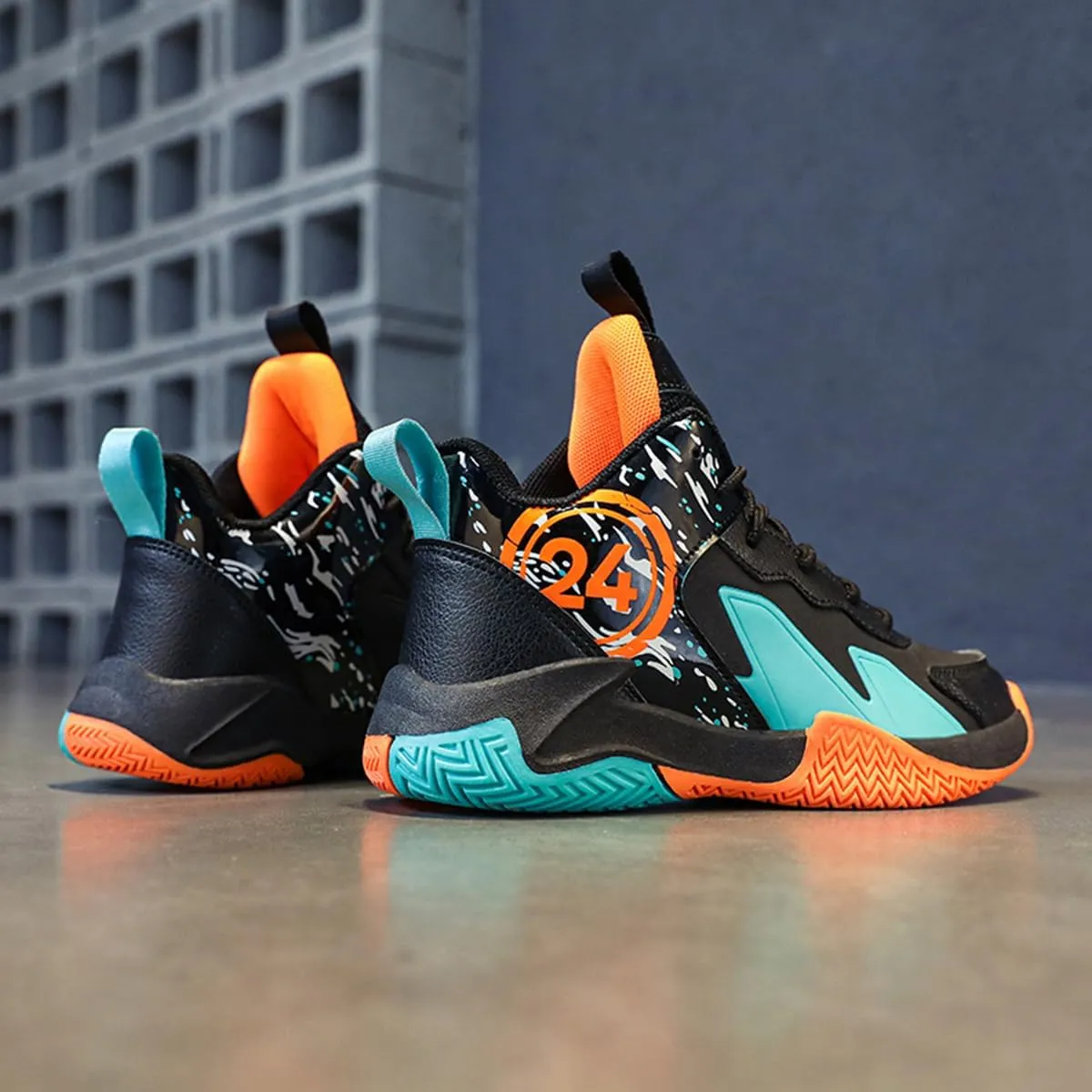 Boys and Kids Basketball Shoes Lightweight Fashion Sneakers Non Slip Sports Basketball Shoes