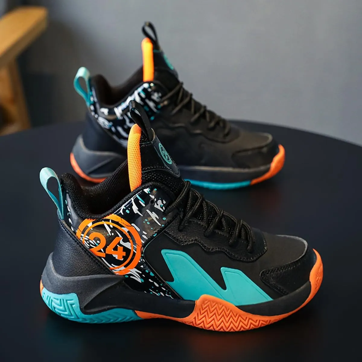 Boys and Kids Basketball Shoes Lightweight Fashion Sneakers Non Slip Sports Basketball Shoes