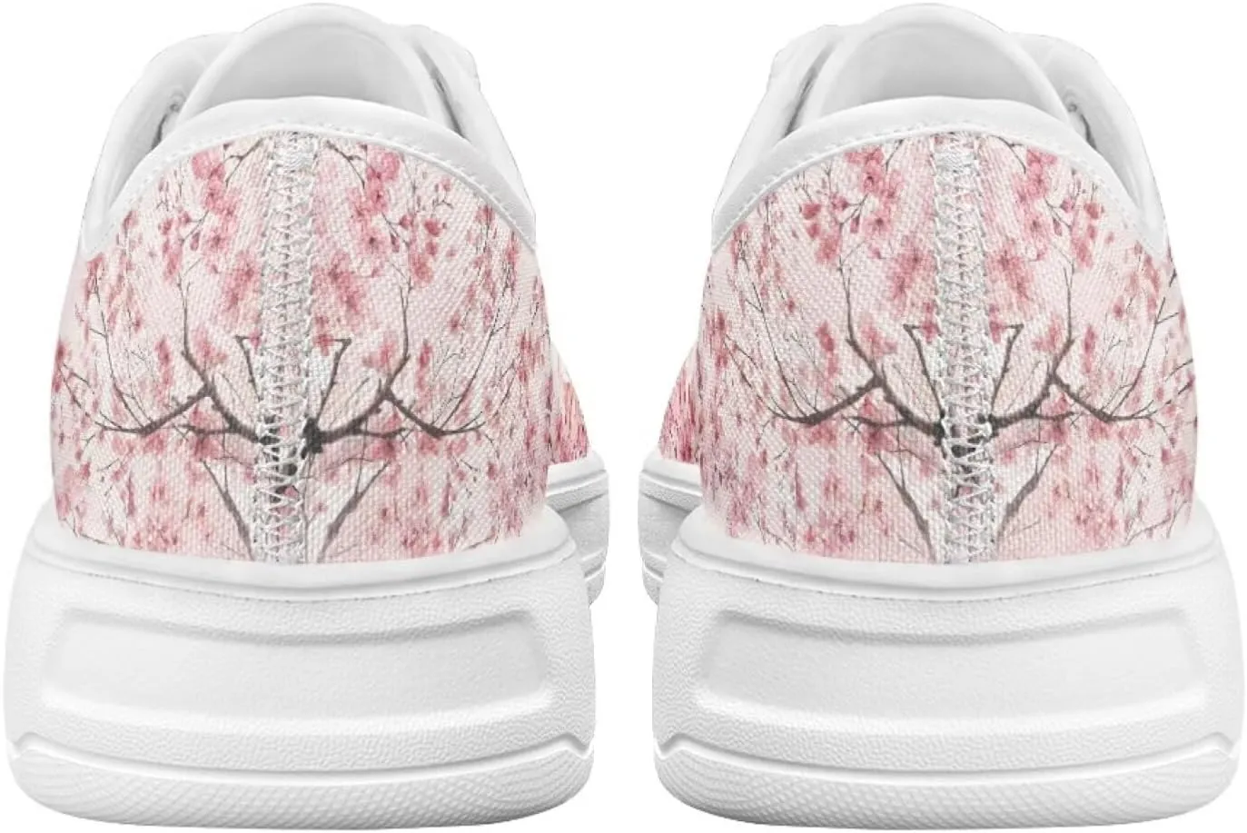 Cherry Blossoms Canvas Shoes for Women Classic Low Top Sneakers Fashion Slip on Work Shoes for Daily Walks