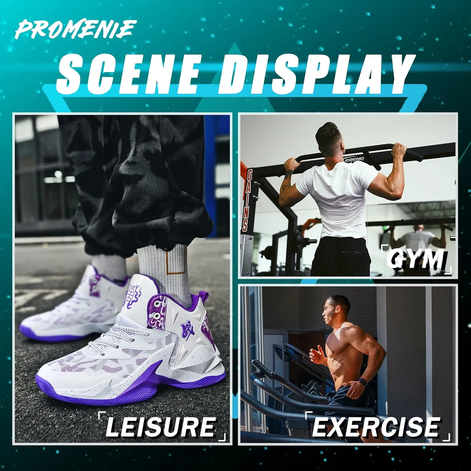 CJSPORX Men Women Basketball Shoes Breathable Non Slip Outdoor Fashion Sneakers