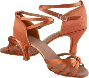 Comfortable Latin Dance Shoes Quality Ballroom Shoes Women Color Size Dark Brown Light Brown