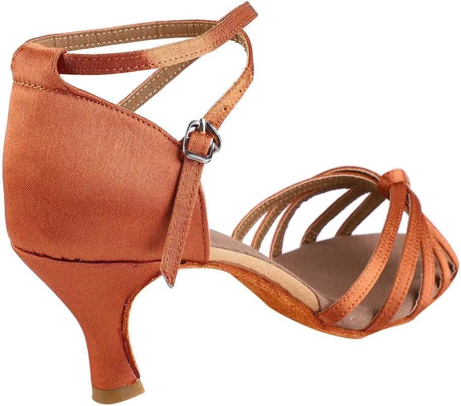 Comfortable Latin Dance Shoes Quality Ballroom Shoes Women Color Size Dark Brown Light Brown