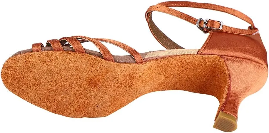 Comfortable Latin Dance Shoes Quality Ballroom Shoes Women Color Size Dark Brown Light Brown