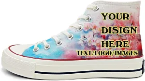 Customizable LOGO/pattern/text classic high-top canvas shoes couples casual shoes wear-resistant rubber sole thick cotton double-layer upper corporate gifts/group event customization unisex all-season versatile.