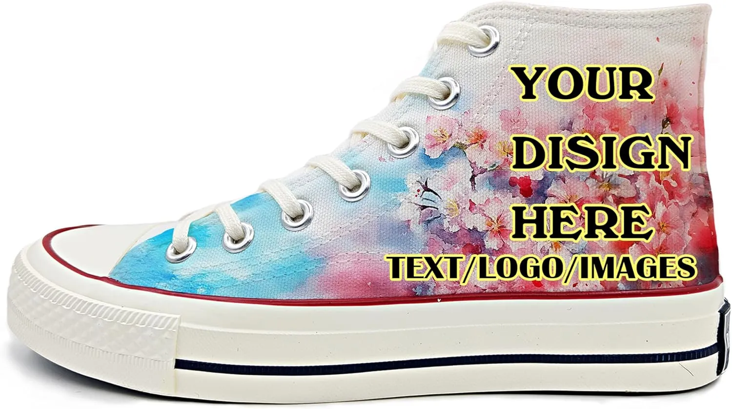 Customizable LOGO/pattern/text classic high-top canvas shoes couples casual shoes wear-resistant rubber sole thick cotton double-layer upper corporate gifts/group event customization unisex all-season versatile.