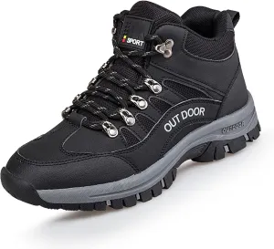 DESESE Men's Hiking Shoes Breathable Non-Slip Sneakers Climbing Shoes,Arch Support High Top Sports Cotton Shoes