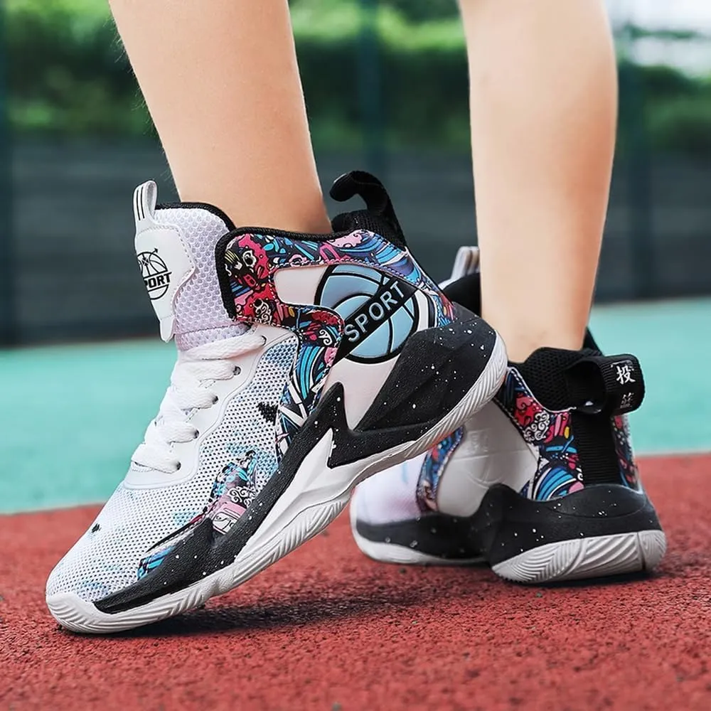 DHOVOR Boys Basketball Shoes Kids Athletic Shoes Fashion Sneakers Non-Slip Tennis Shoes Boys Running Shoes (Little Kid/Big Kid)