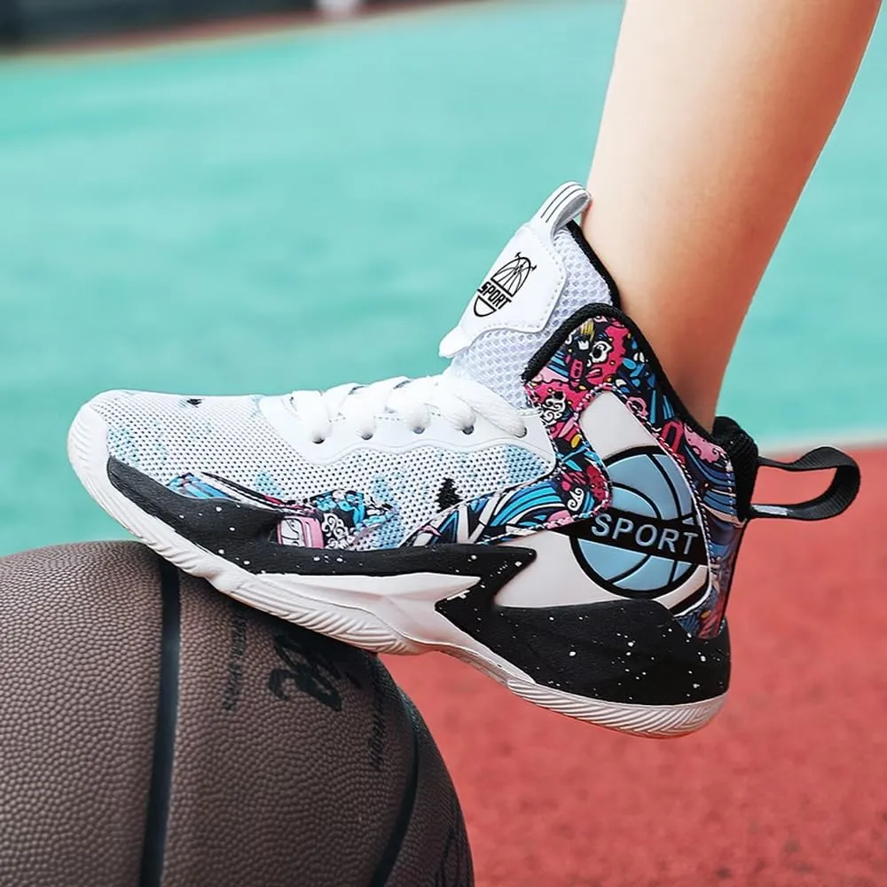 DHOVOR Boys Basketball Shoes Kids Athletic Shoes Fashion Sneakers Non-Slip Tennis Shoes Boys Running Shoes (Little Kid/Big Kid)