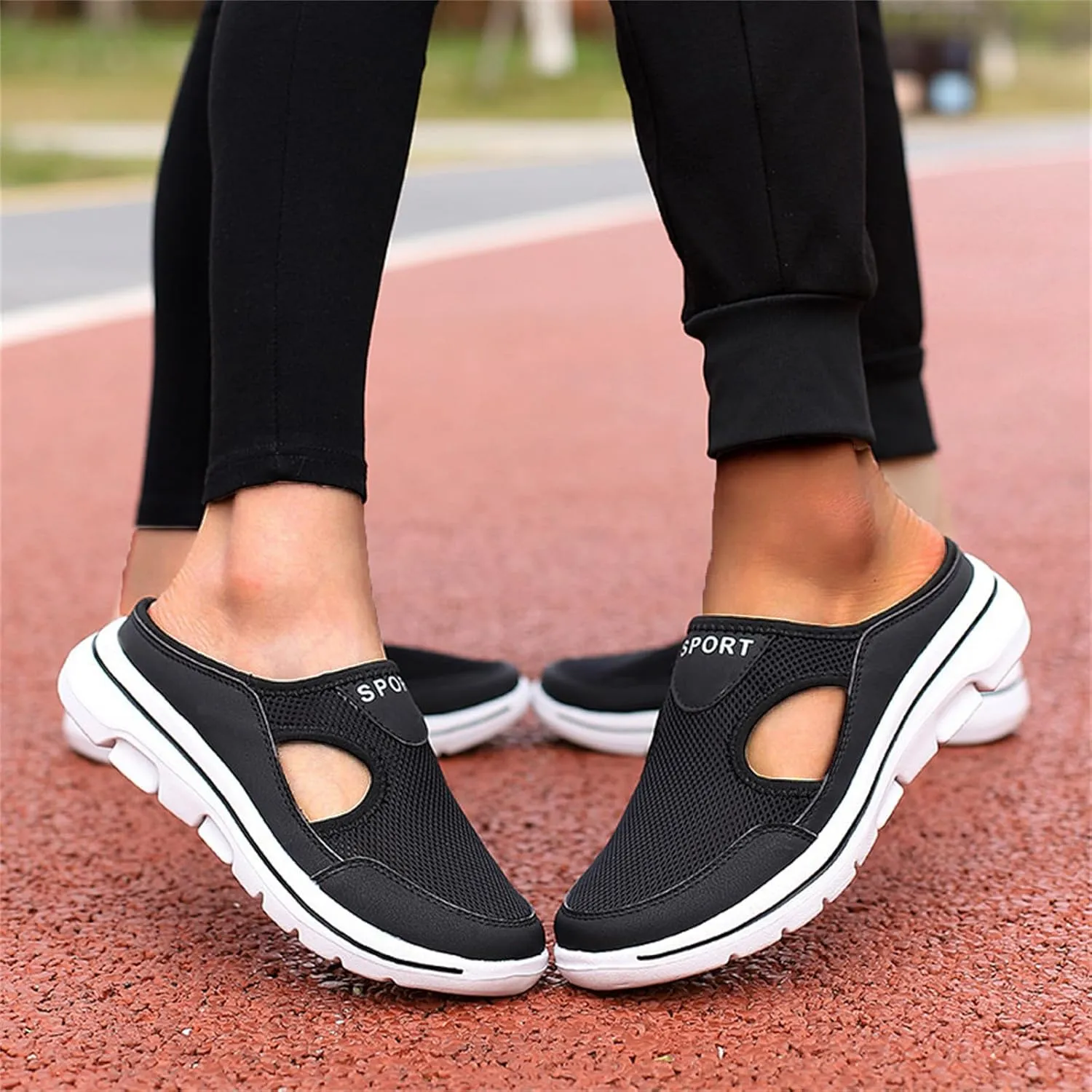 Diabetic Shoes for Women Orthopedic Slip On Mesh Sneakers Wide Width Casual Flats with Arch Support Beach Soft Sandals