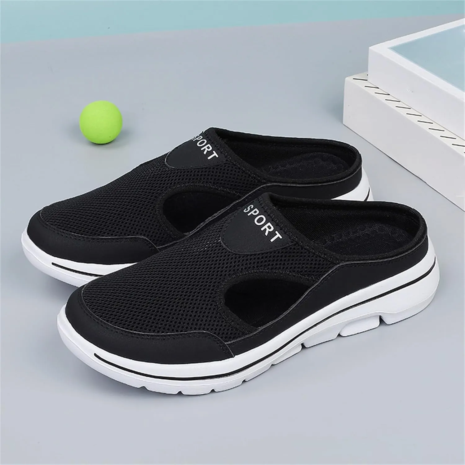 Diabetic Shoes for Women Orthopedic Slip On Mesh Sneakers Wide Width Casual Flats with Arch Support Beach Soft Sandals