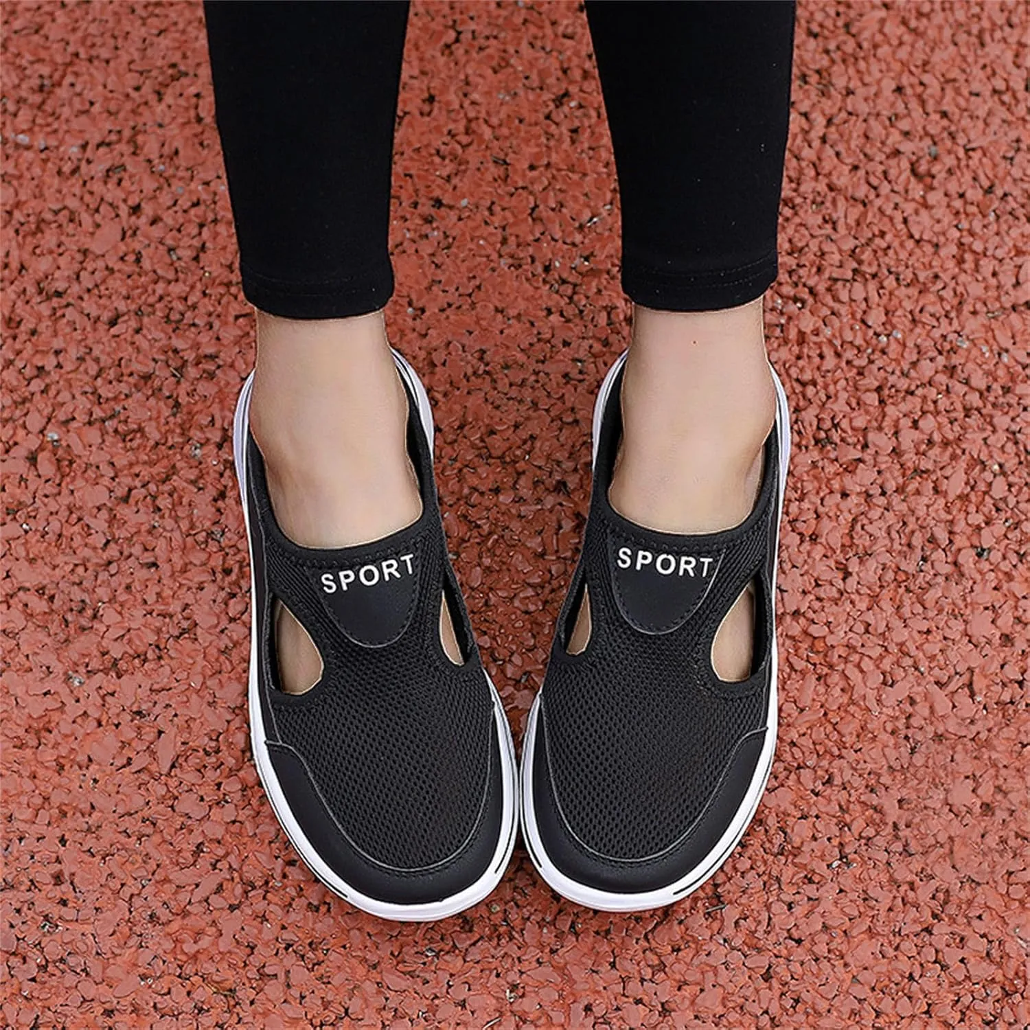 Diabetic Shoes for Women Orthopedic Slip On Mesh Sneakers Wide Width Casual Flats with Arch Support Beach Soft Sandals