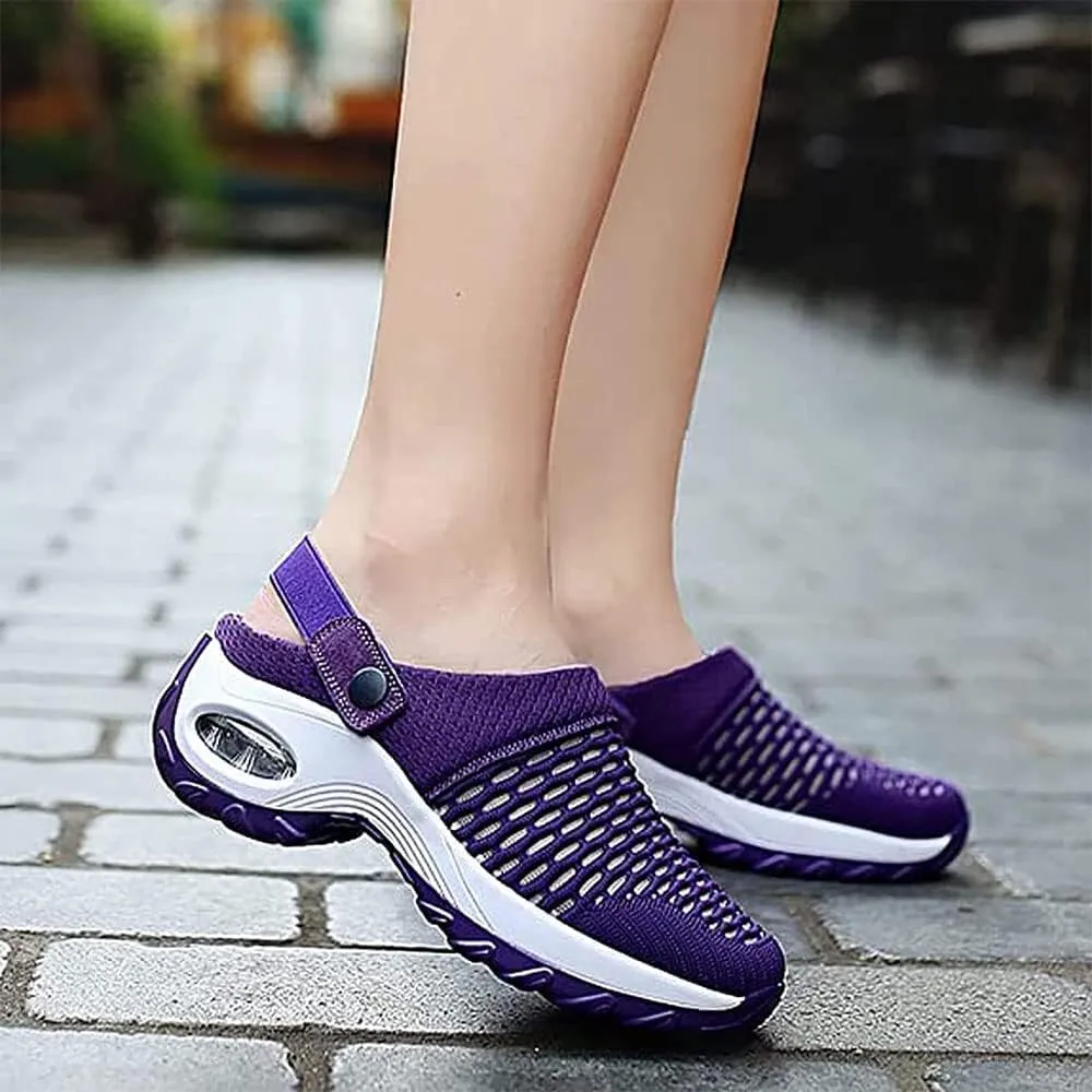 Diabetic Walking Air Cushion Orthopedic Slip-On Shoes,Women Air Cushion Slip-on Orthopedic Walking Shoes with Good Arch Support
