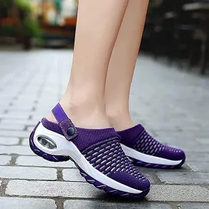 Diabetic Walking Air Cushion Orthopedic Slip-On Shoes,Women Air Cushion Slip-on Orthopedic Walking Shoes with Good Arch Support