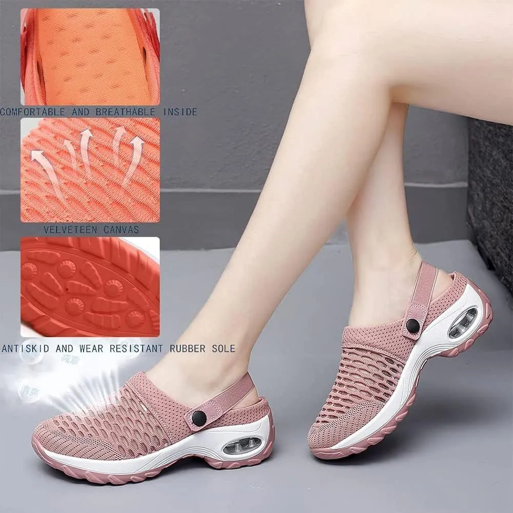 Diabetic Walking Air Cushion Orthopedic Slip-On Shoes,Women Air Cushion Slip-on Orthopedic Walking Shoes with Good Arch Support