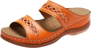 Eduavar Sandals for Women Dressy Summer, Womens Sandals Comfortable Slip On Sandals Open Toe Slip On Walking Sandals Shoes