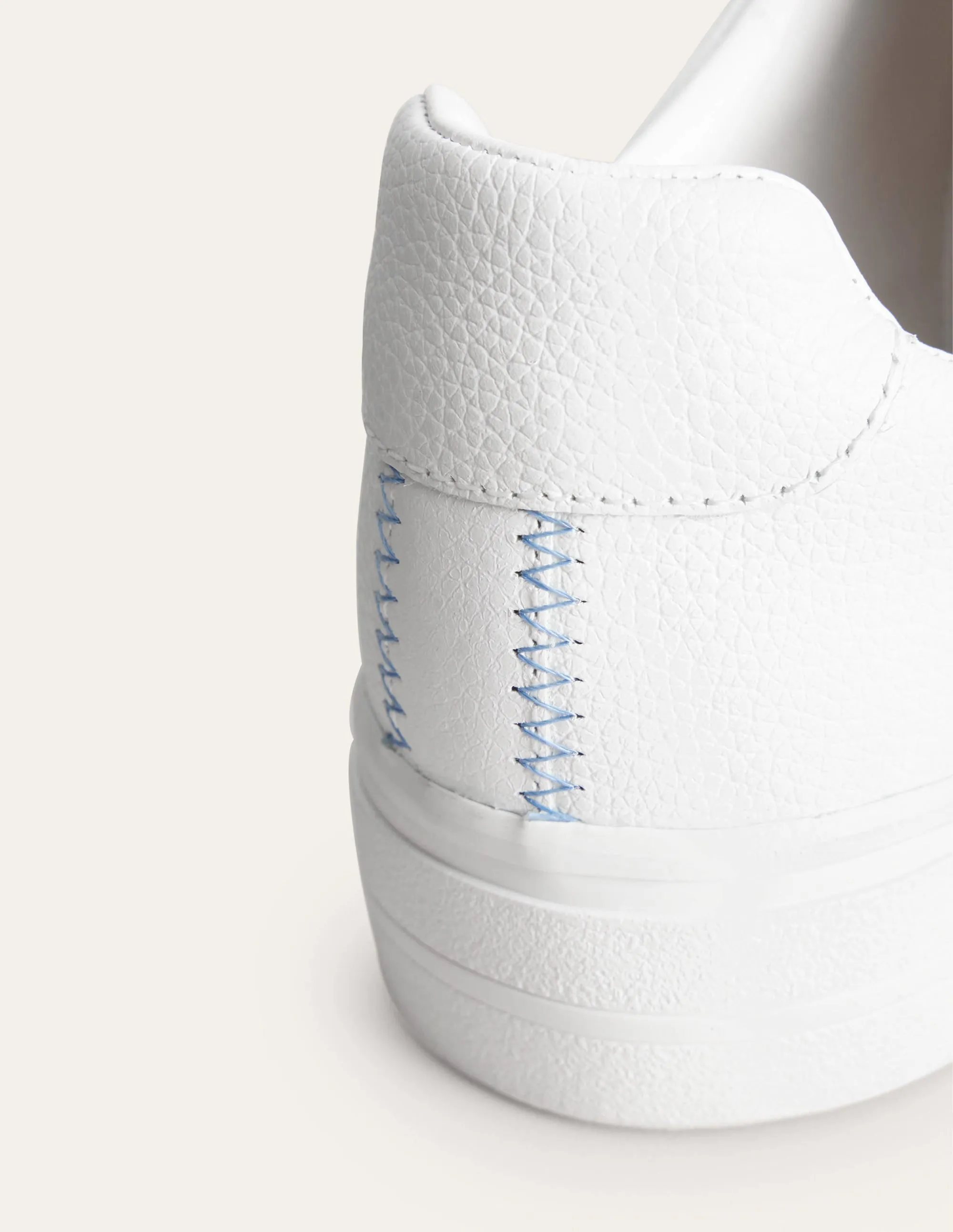 Flatform Trainers-White Tumbled Leather