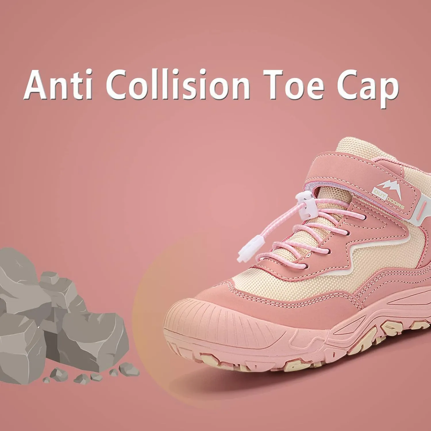 FLIOZY Hiking Boots Boys Girls Walking Shoes Kids Anti Collision Non Slip Hiking Boot Outdoor Trekking Walking Sneakers