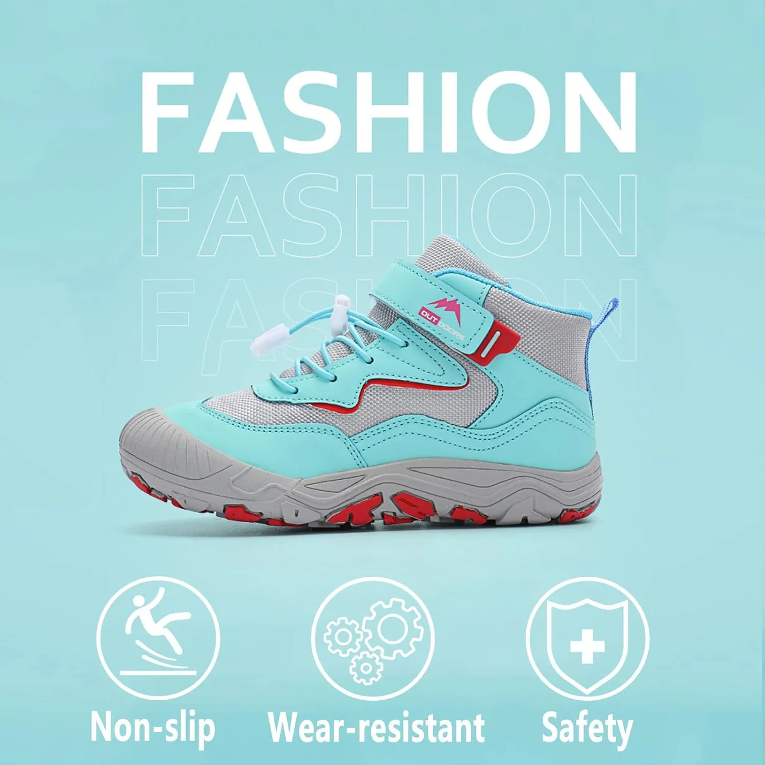 FLIOZY Hiking Boots Boys Girls Walking Shoes Kids Anti Collision Non Slip Hiking Boot Outdoor Trekking Walking Sneakers