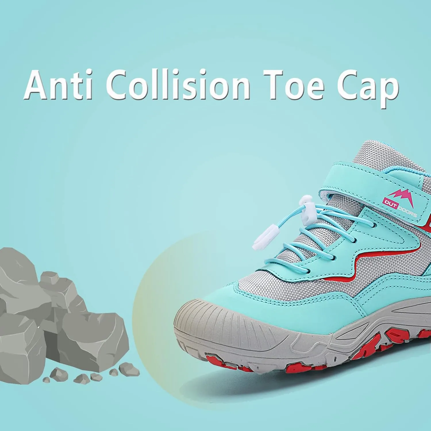 FLIOZY Hiking Boots Boys Girls Walking Shoes Kids Anti Collision Non Slip Hiking Boot Outdoor Trekking Walking Sneakers
