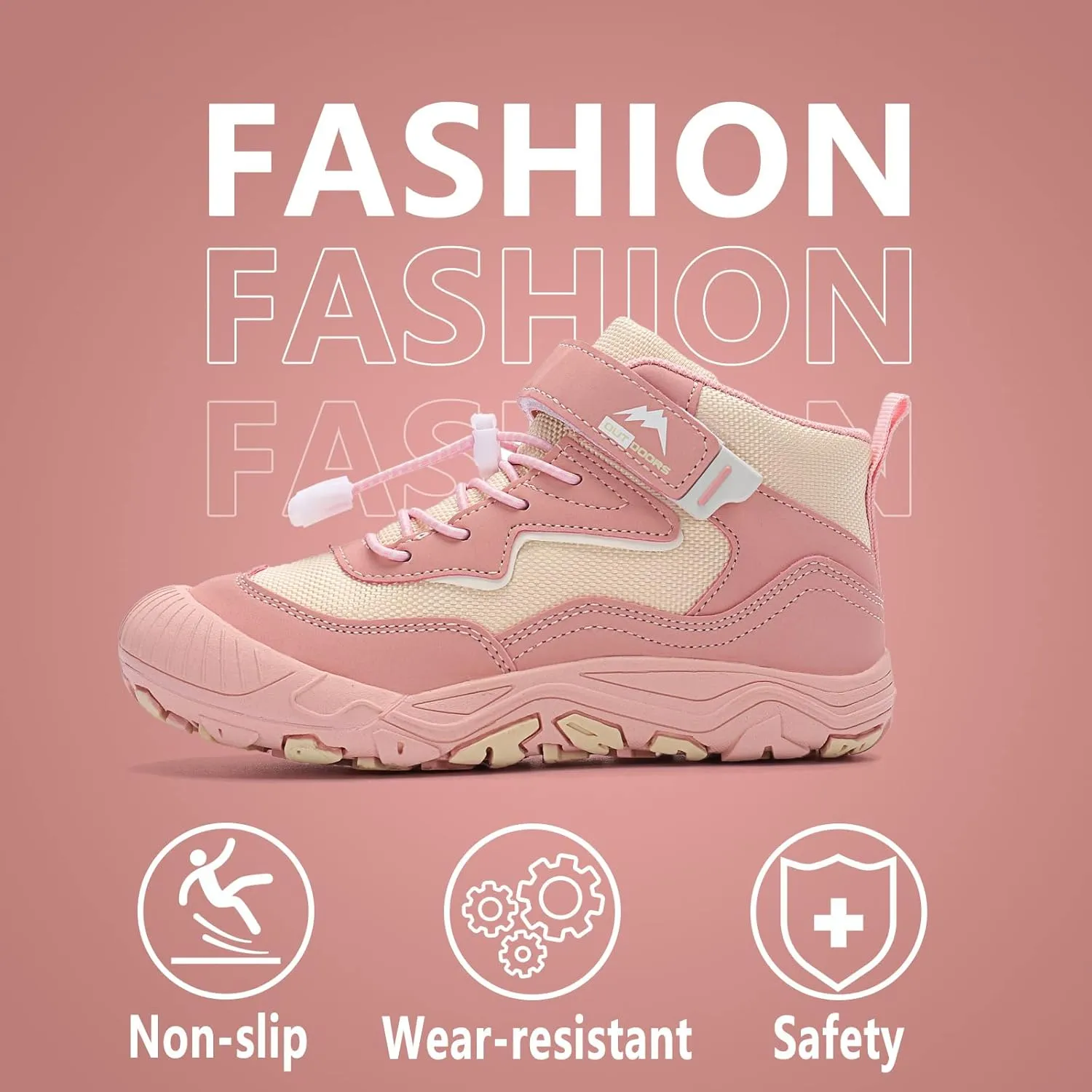 FLIOZY Hiking Boots Boys Girls Walking Shoes Kids Anti Collision Non Slip Hiking Boot Outdoor Trekking Walking Sneakers