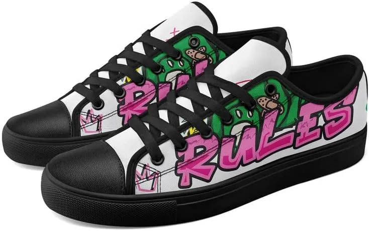 Graffiti Art Low Top Canvas Sneakers Fashion Unisex Streetwear Shoes for Boys Girls Lightweight Casual Footwear