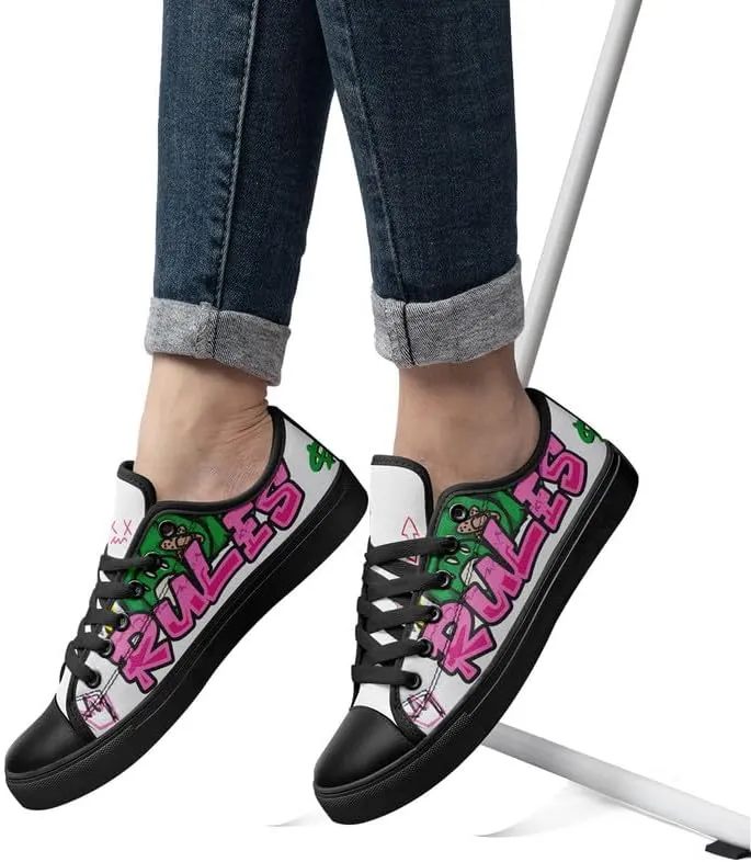 Graffiti Art Low Top Canvas Sneakers Fashion Unisex Streetwear Shoes for Boys Girls Lightweight Casual Footwear