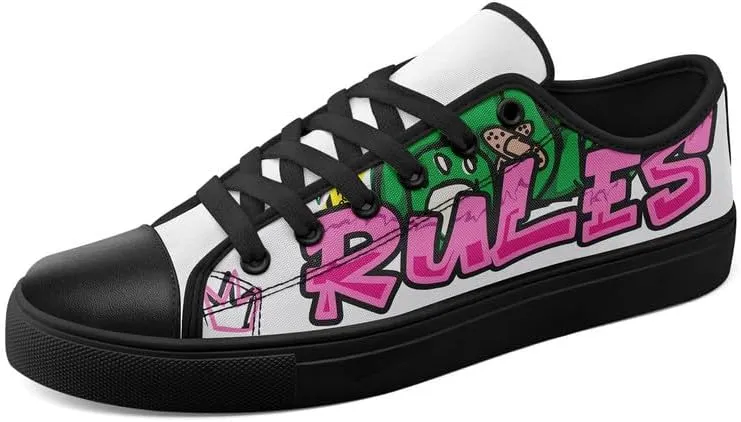 Graffiti Art Low Top Canvas Sneakers Fashion Unisex Streetwear Shoes for Boys Girls Lightweight Casual Footwear