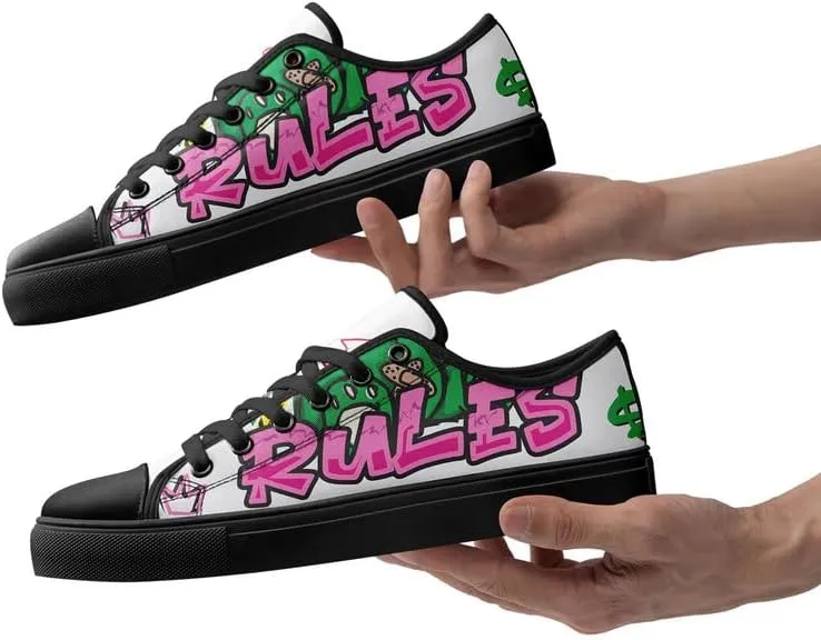 Graffiti Art Low Top Canvas Sneakers Fashion Unisex Streetwear Shoes for Boys Girls Lightweight Casual Footwear