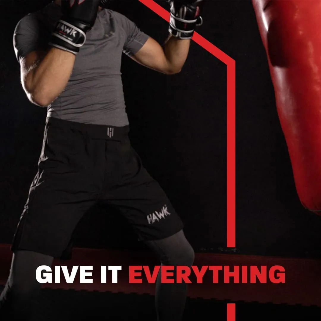 Hawk Sports Athletic Shorts for Men and Women, No Gi MMA Shorts for Peak Performance Boxing, Kickboxing, and Wrestling