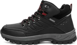 High Top Mens Hiking Shoes Breathable Hiking Sneakers for Men Outdoor Anti Slip Walking Hiking Trailin Lightweight Walking Shoes Ankle Boots Camping Trail Shoes Black