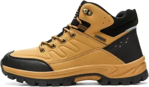High Top Mens Hiking Shoes Breathable Hiking Sneakers for Men Outdoor Anti Slip Walking Hiking Trailin Lightweight Walking Shoes Ankle Boots Camping Trail Shoes Yellow