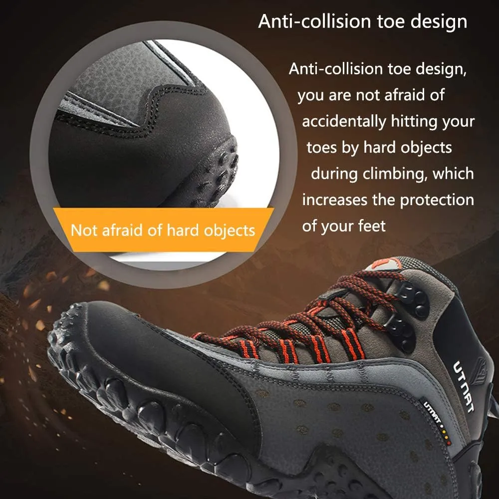 High-top Men's Outdoor Hiking Shoes, Large Size Hiking Shoes, Backpack Travel Shoes Non-Slip, Men's Hiking Boots (Black 40)