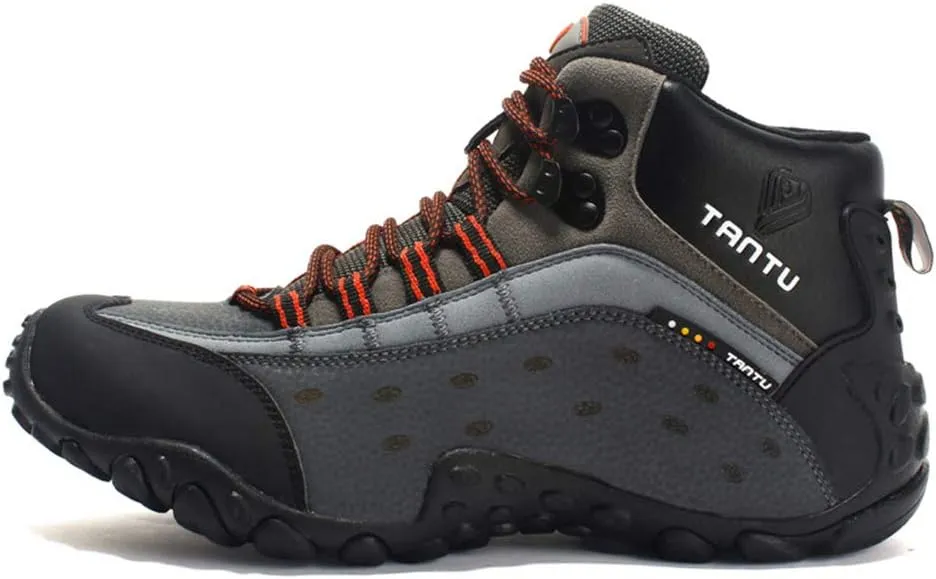 High-top Men's Outdoor Hiking Shoes, Large Size Hiking Shoes, Backpack Travel Shoes Non-Slip, Men's Hiking Boots (Black 40)