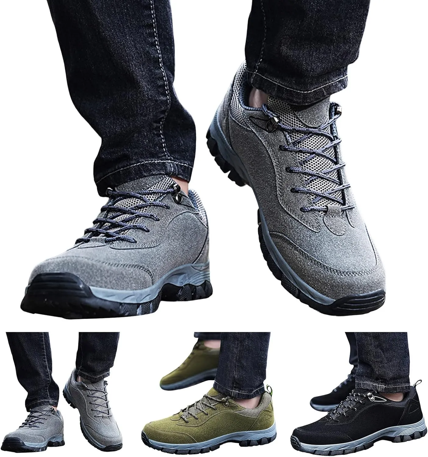 Hiking Shoes Men Outdoor Shoes Non-Slip Trailing Camping Trekking Sneakers Walking Shoes Casual Work Shoes Hiking Sneakers