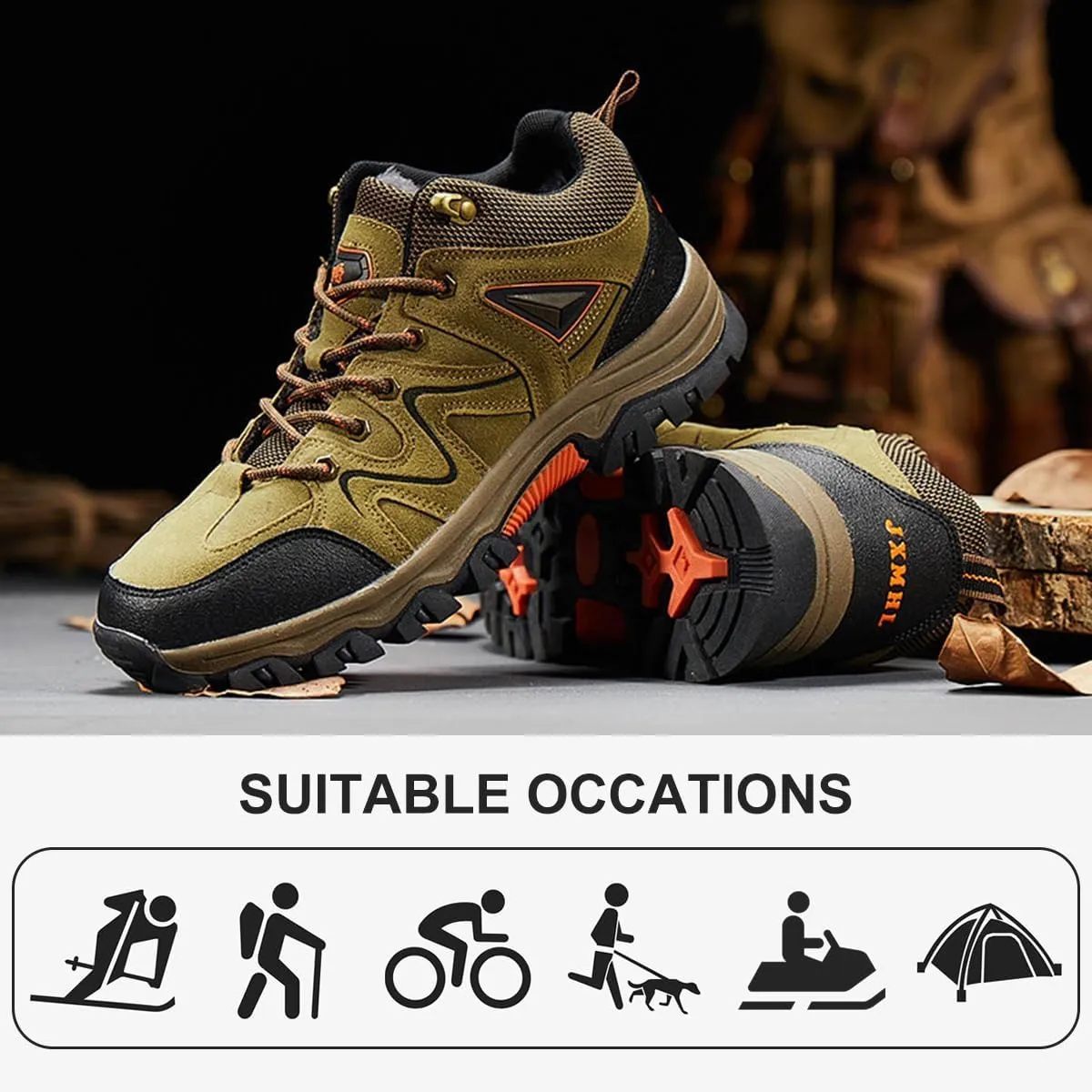 Hiking Shoes Mens Waterproof Mountain Trekking Shoes Men Breathable Walking Shoes Outdoor Sports Running Camping Climbing