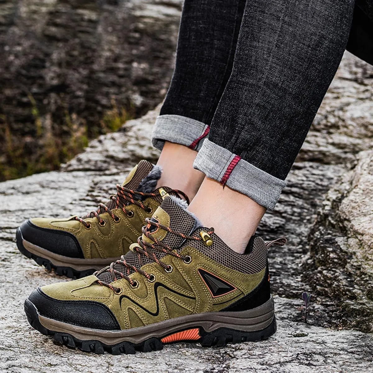 Hiking Shoes Mens Waterproof Mountain Trekking Shoes Men Breathable Walking Shoes Outdoor Sports Running Camping Climbing