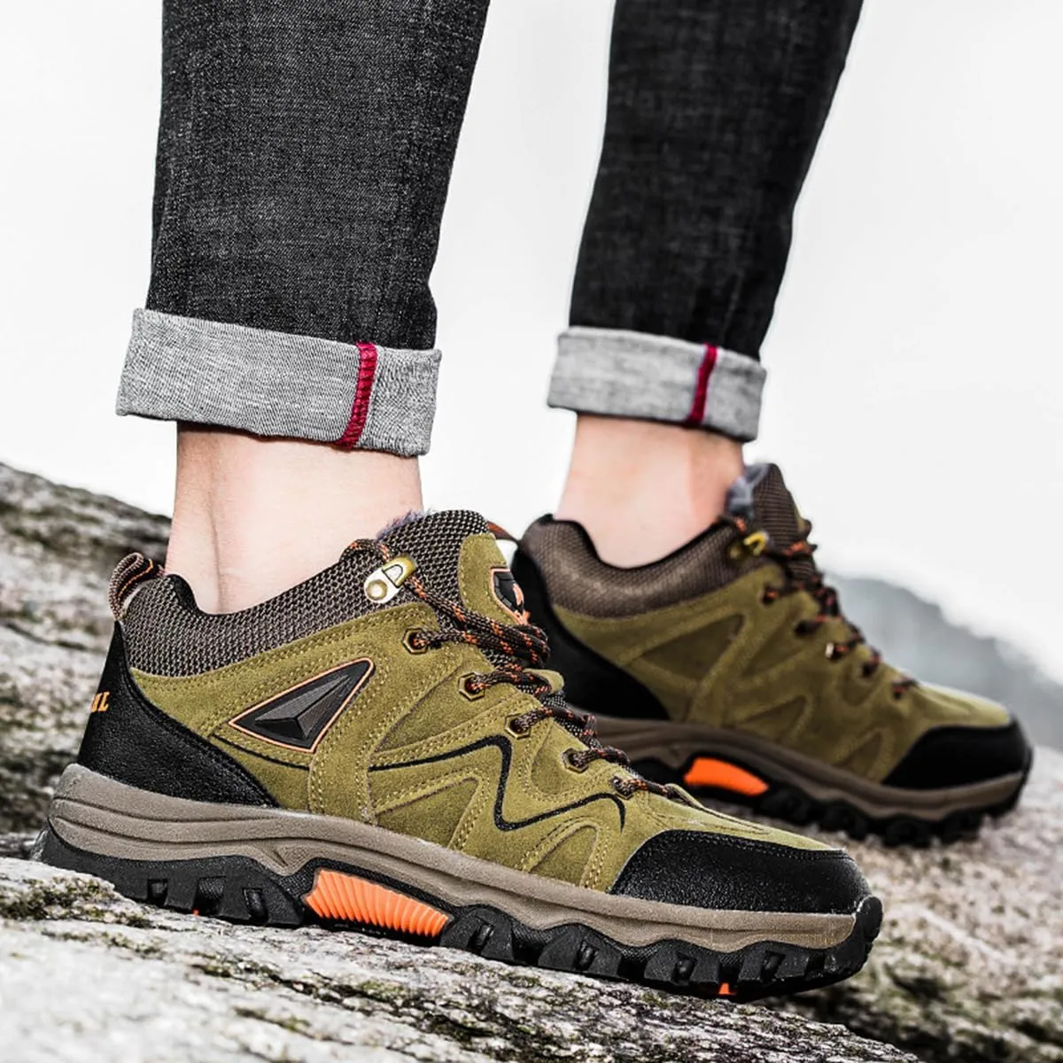 Hiking Shoes Mens Waterproof Mountain Trekking Shoes Men Breathable Walking Shoes Outdoor Sports Running Camping Climbing