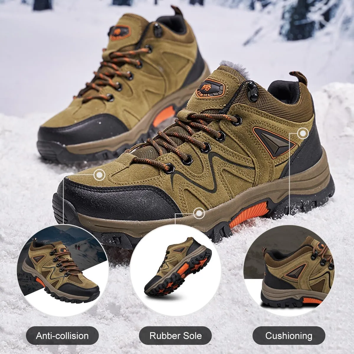 Hiking Shoes Mens Waterproof Mountain Trekking Shoes Men Breathable Walking Shoes Outdoor Sports Running Camping Climbing